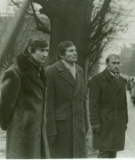 "Tiesos" korespondentai. Iš kairės Bronius Čekanauskas, Leonas Braziulis ir Tomas Šarkus